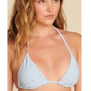 Andie Blue Gingham Bikini Top